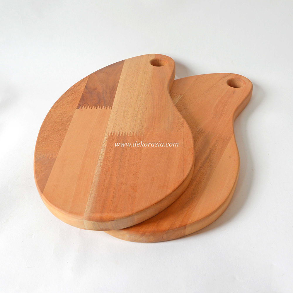 Large Natural Wood Cutting Board For Kitchen, Mango Shape Cutting Board